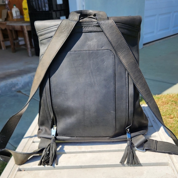 Weathered Black Whiskey Leather Backpack by Undercover Hippie. - Picture 8 of 12